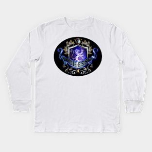 Chess Shield with White Dragon Kids Long Sleeve T-Shirt